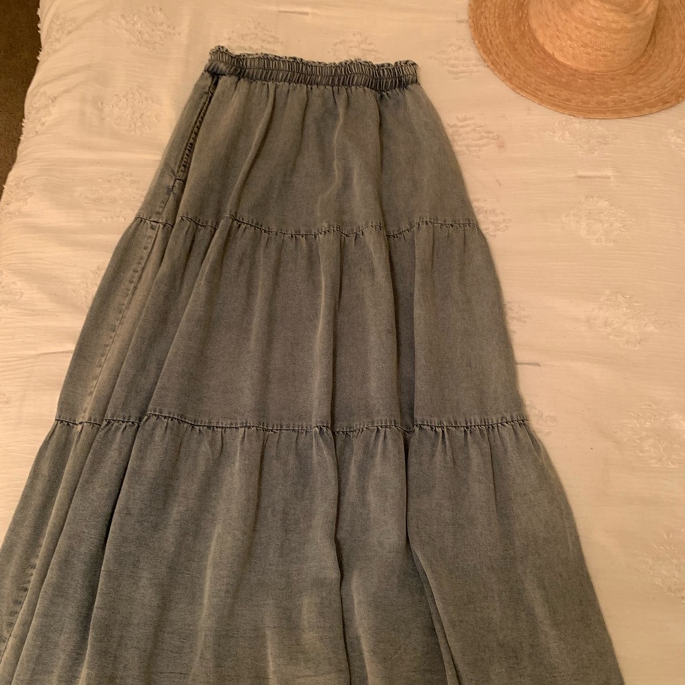 Neuflora Denim Blue Maxi Skirt